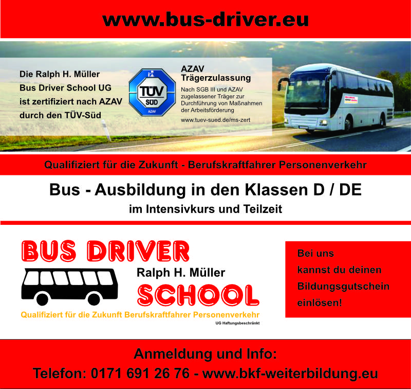 Anzeige Bus Driver ROT